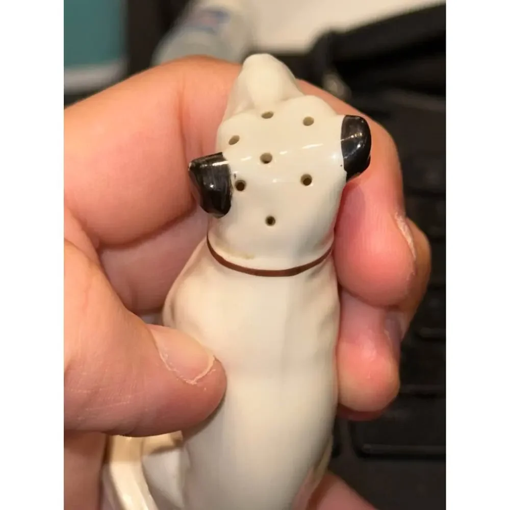 Vintage LENOX Ceramic Nipper Dog Salt Pepper Shaker RCA Mascot Figure